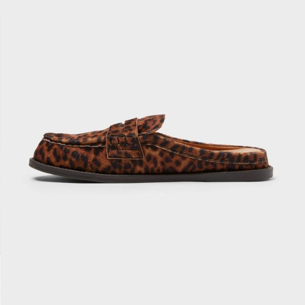Universal Thread Leopard Print Slip On Loafer Mules - Picture 2 of 4
